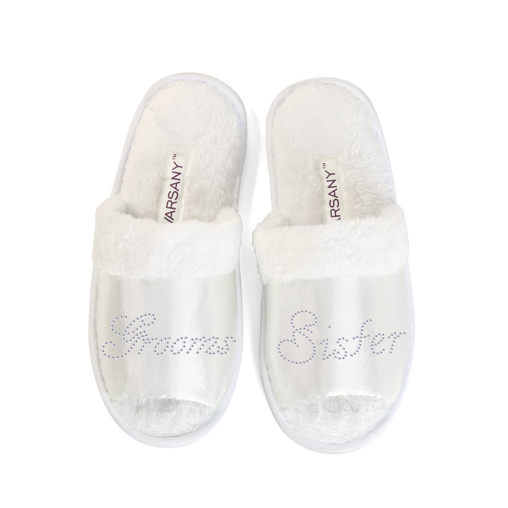 Grooms Sister Party Spa Open Toe Slippers - varsanystore