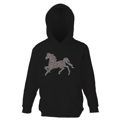 Varsany Personalised Girls Gallop Horse Face Hoodie Kidswear