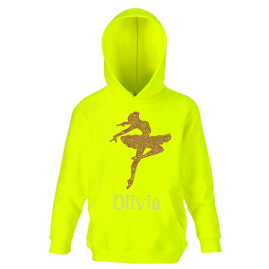 Personalised Ballet Girl Diamante Hoodie - varsanystore