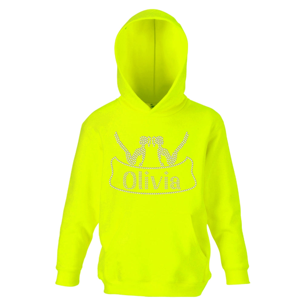 Personalised Girls Scroll Diamante Hoodie - varsanystore