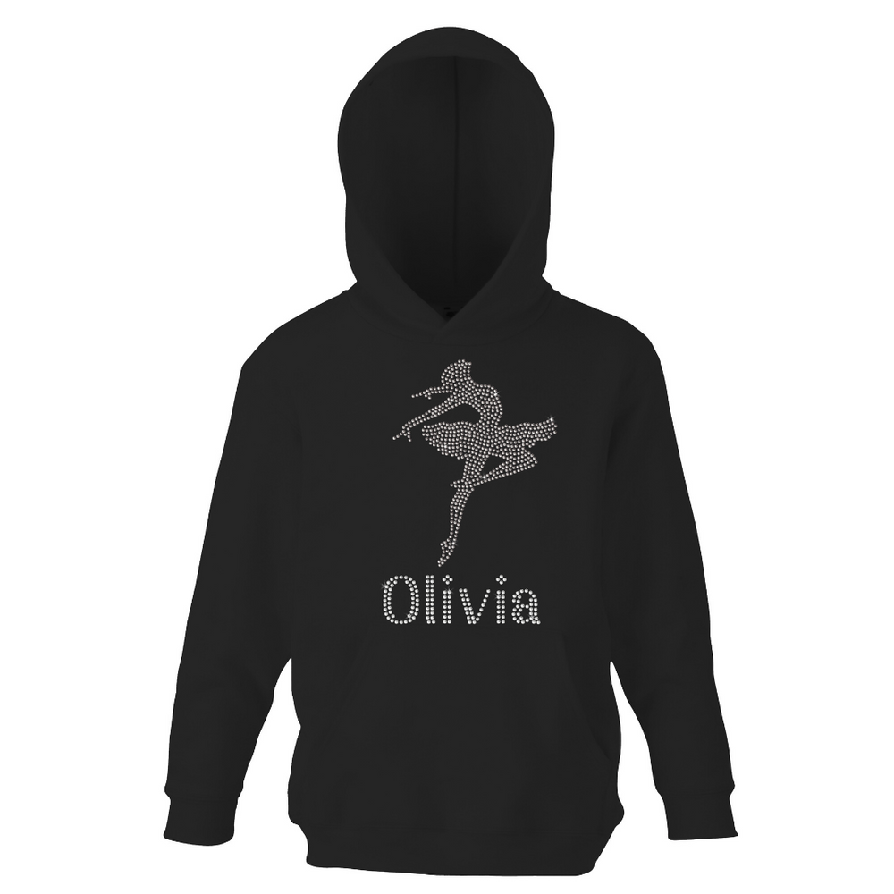 Personalised Ballet Girl Diamante Hoodie - varsanystore