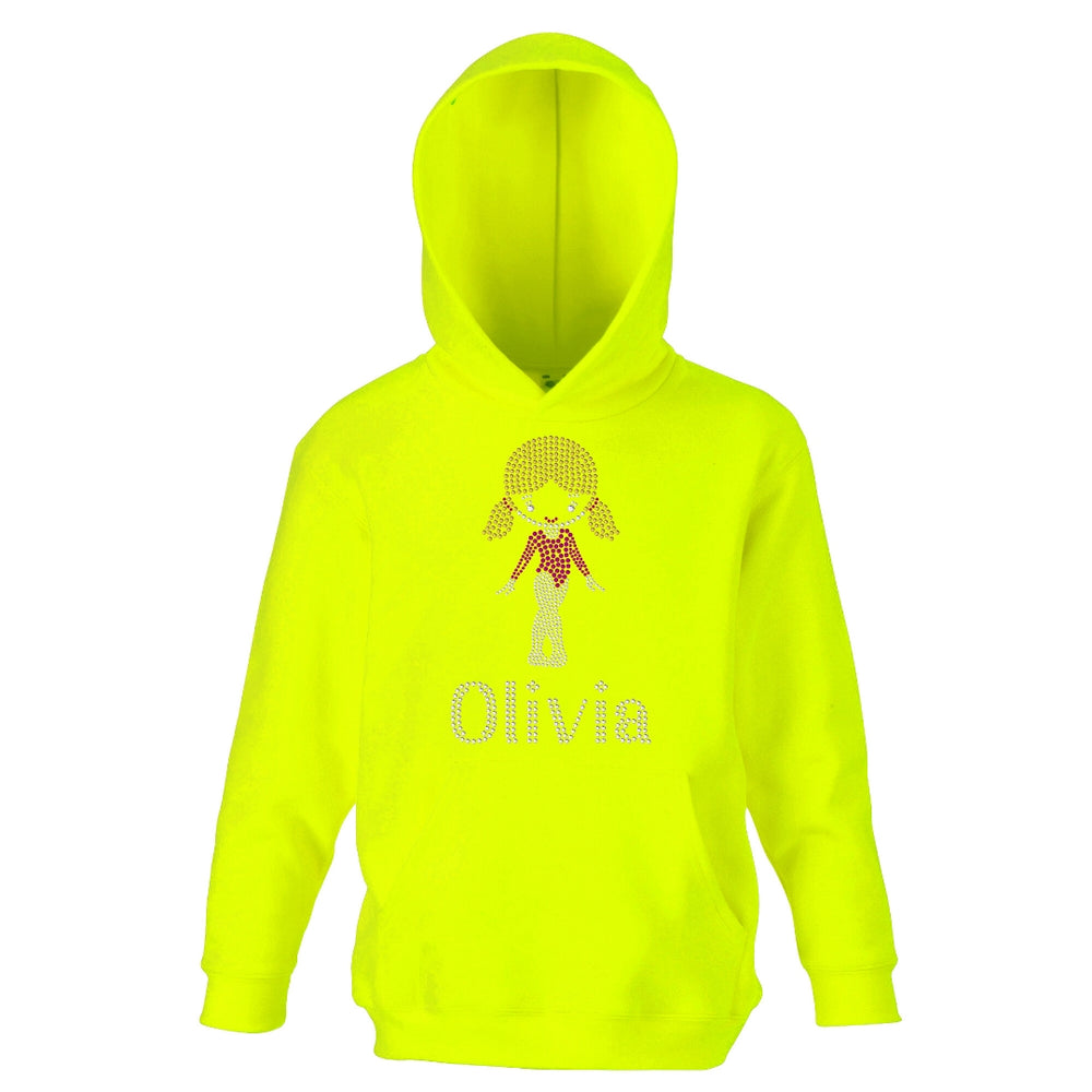 Personalised Girls Saluts Diamante Hoodie - varsanystore