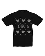 Personalised Girls Hearts T-Shirt - varsanystore