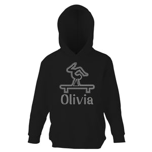 Personalised Girls Beam Diamante Hoodie - varsanystore