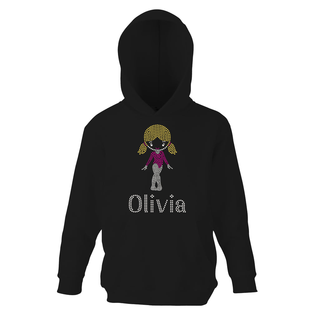 Personalised Girls Saluts Diamante Hoodie - varsanystore