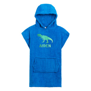 Personalised Dinosaur Kids Hooded Towel Poncho - Varsany