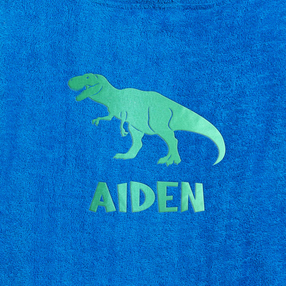 Personalised Dinosaur Kids Hooded Towel Poncho - Varsany