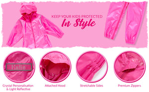 Personalised Girls Waterproof Rain Suit/Coat - varsanystore