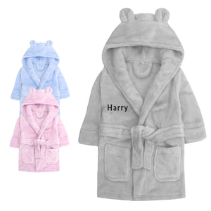 Personalised Baby Girls and Boys Hooded Bath Robe - Varsany