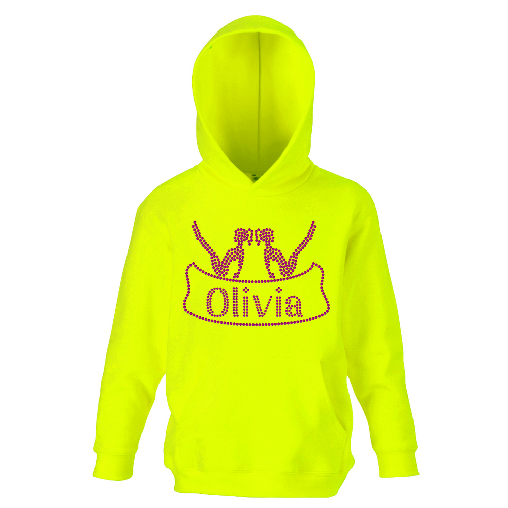 Personalised Girls Scroll Diamante Hoodie - varsanystore