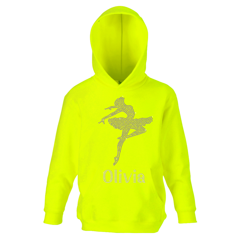 Personalised Ballet Girl Diamante Hoodie - varsanystore