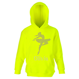 Personalised Ballet Girl Diamante Hoodie - varsanystore