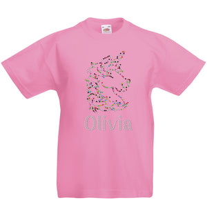 Personalised Girls Unicorn Face T-Shirt - varsanystore