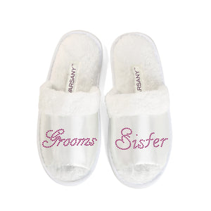 Grooms Sister Party Spa Open Toe Slippers - varsanystore