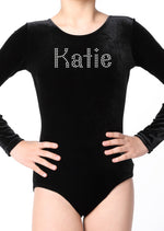 Personalised Girls Black Leotard - varsanystore