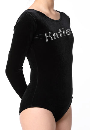 Personalised Girls Black Leotard - varsanystore