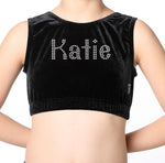 Personalised Girls Black Crop Top - Varsany