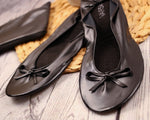 Roll Up Satin Shoes - Foldable Pumps Flats Ballet Dance Ladies After Party Shoes with Foldable Bag - Varsany