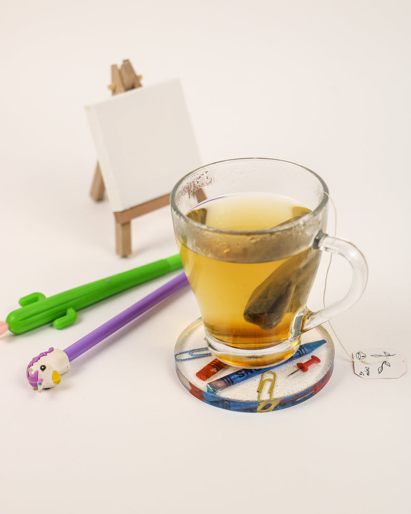 Teacher Coaster, Gift for Teachers from Students - Unique & Thoughtful Gift - Thank You Teacher Gifts - Round Coffee, Tea, Drink Coasters - Varsany