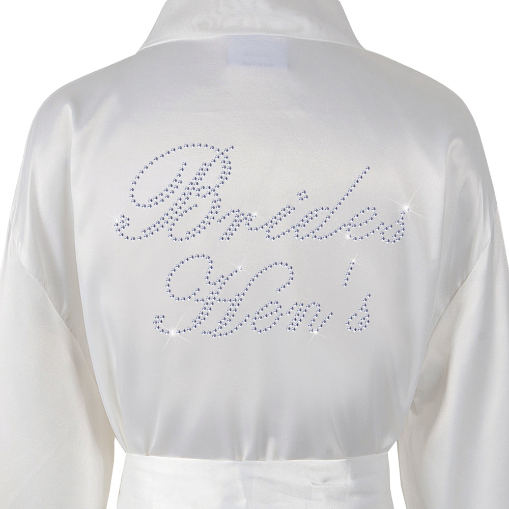 Brides Hen's Satin Dressing Gown / Bathrobe - varsanystore