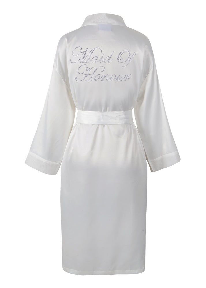 Maid of Honour Satin Dressing Gown / Bathrobe - varsanystore
