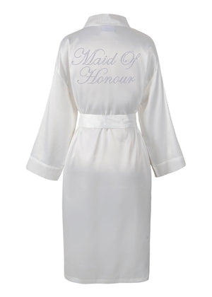 Maid of Honour Satin Dressing Gown / Bathrobe - varsanystore