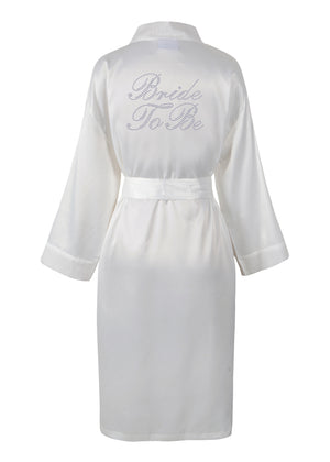 Bride To Be Satin Dressing Gown / Bathrobe - varsanystore