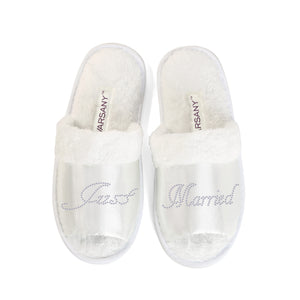 Just Married Party Spa Open Toe Slippers - varsanystore