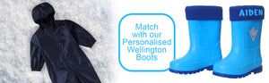 Personalised Girls Waterproof Rain Suit/Coat - Varsany