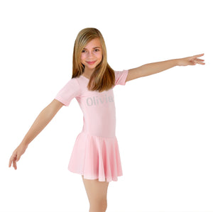 Personalised Girls Pink Ballet Leotard Skirt - varsanystore