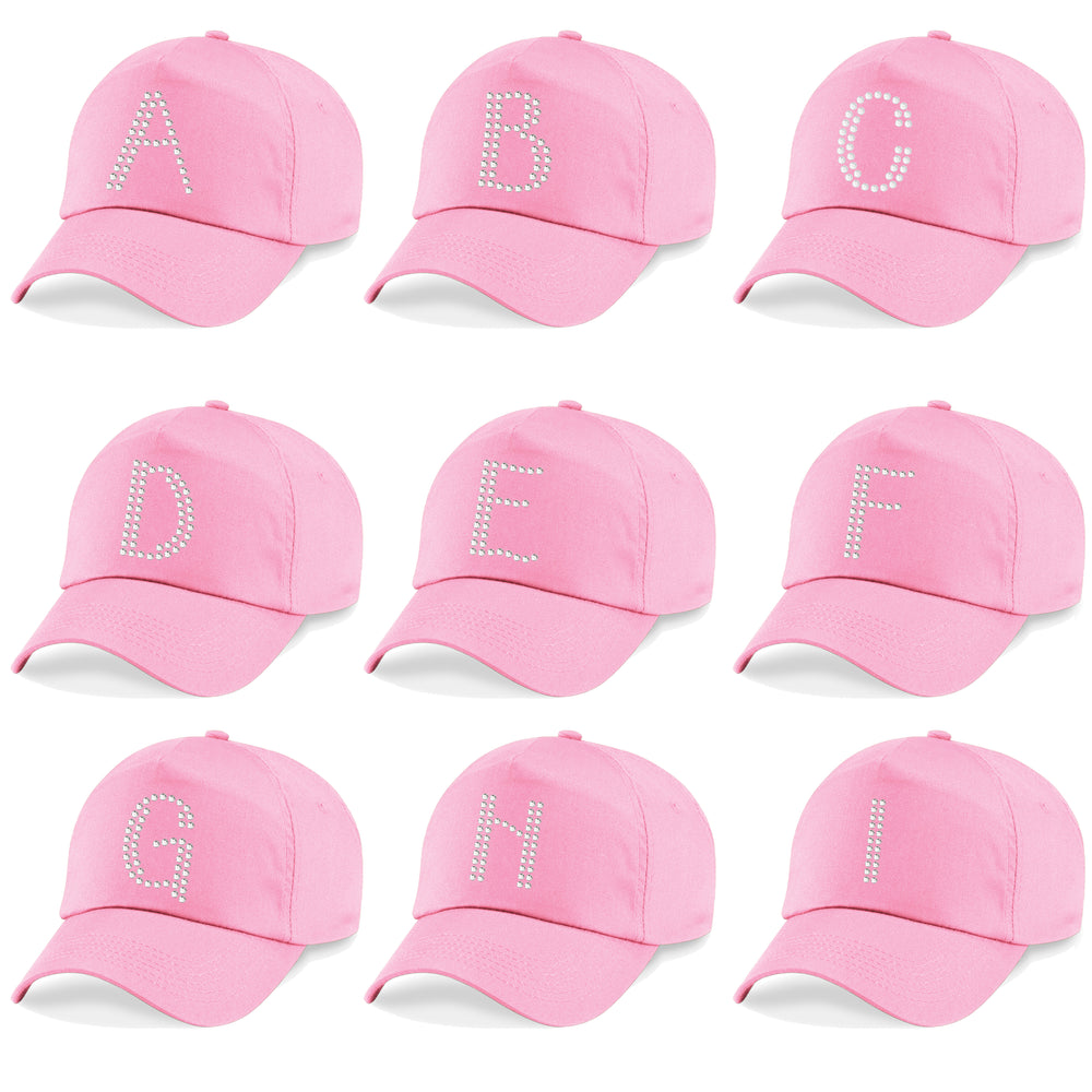 Personalised Girls Pink Cap in Diamante - varsanystore