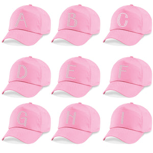 Personalised Girls Pink Cap in Diamante - varsanystore