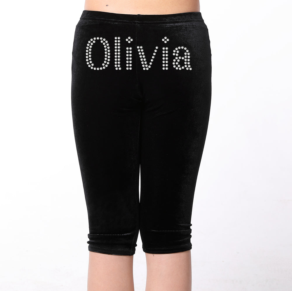 Personalised Girls Black Leggings - Varsany