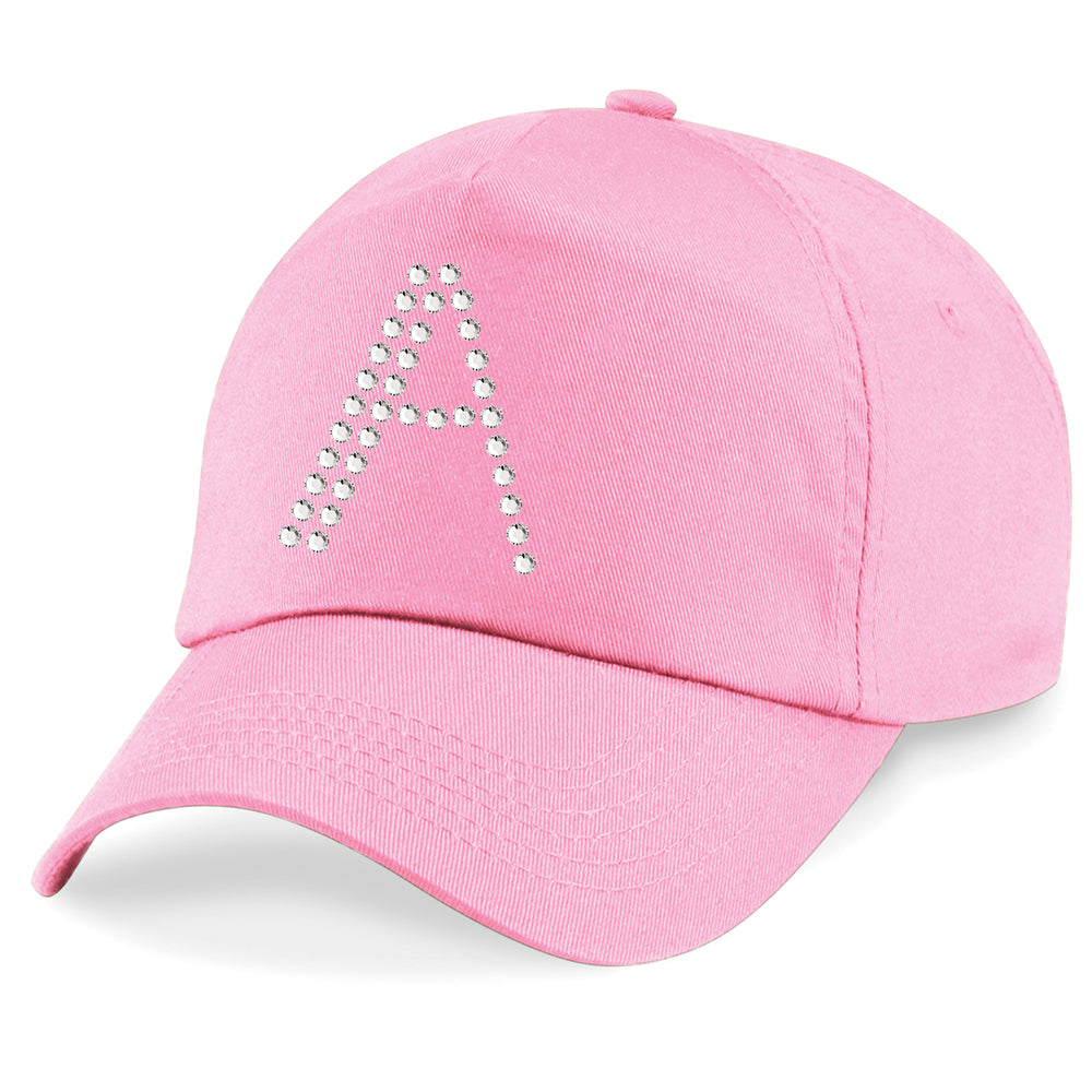 Personalised Girls Pink Cap in Diamante - varsanystore