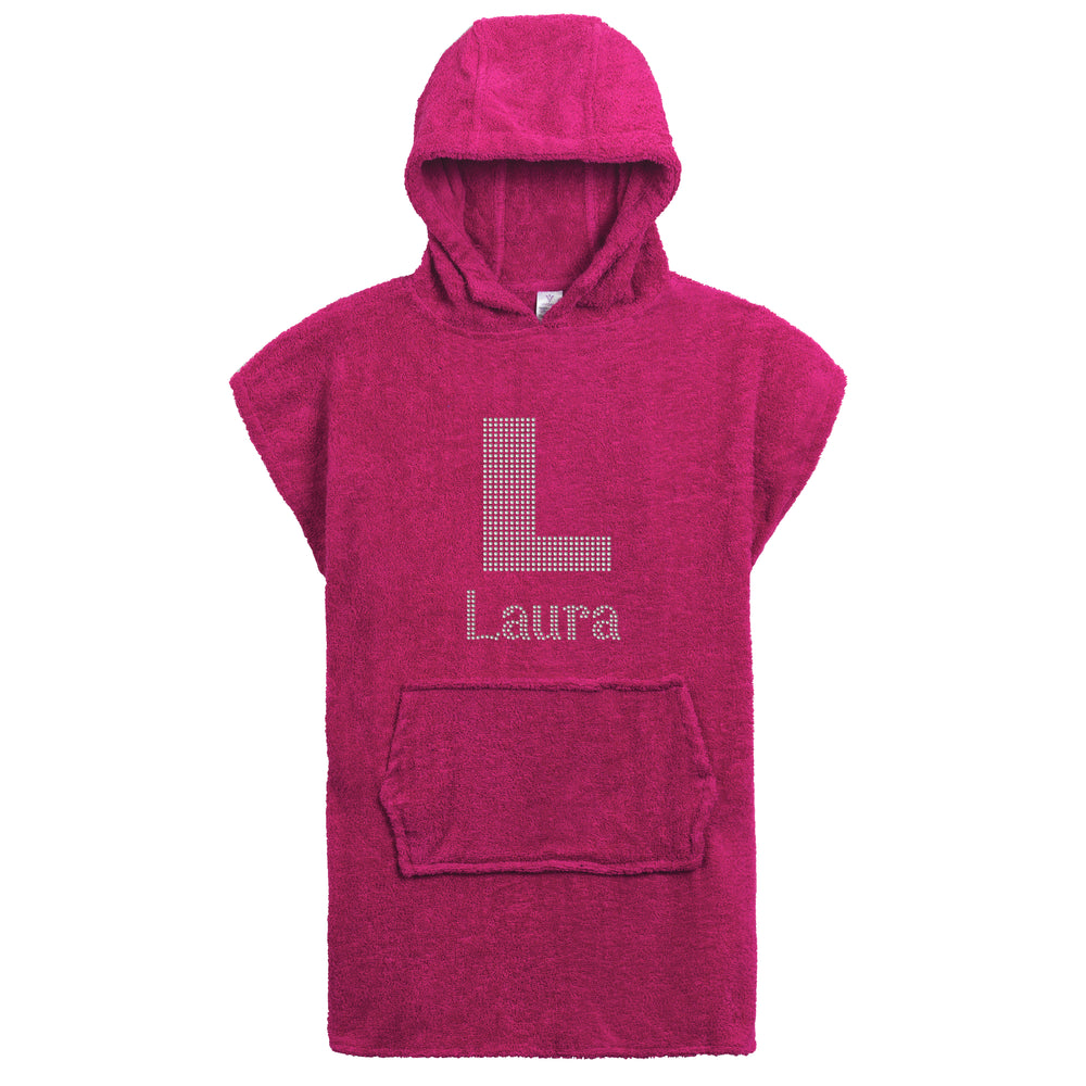 Personalised Girls Big Letter Hooded Towel - Varsany