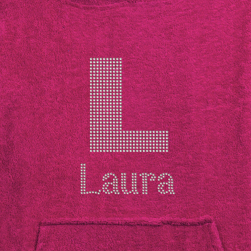 Personalised Girls Big Letter Hooded Towel - Varsany
