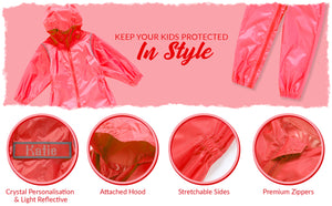 Personalised Girls Waterproof Rain Suit/Coat - Varsany