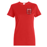 Varsany Women's England T-Shirt, Flag Badge Rhinestone Tee Ladies Top Football Jersey - Varsany