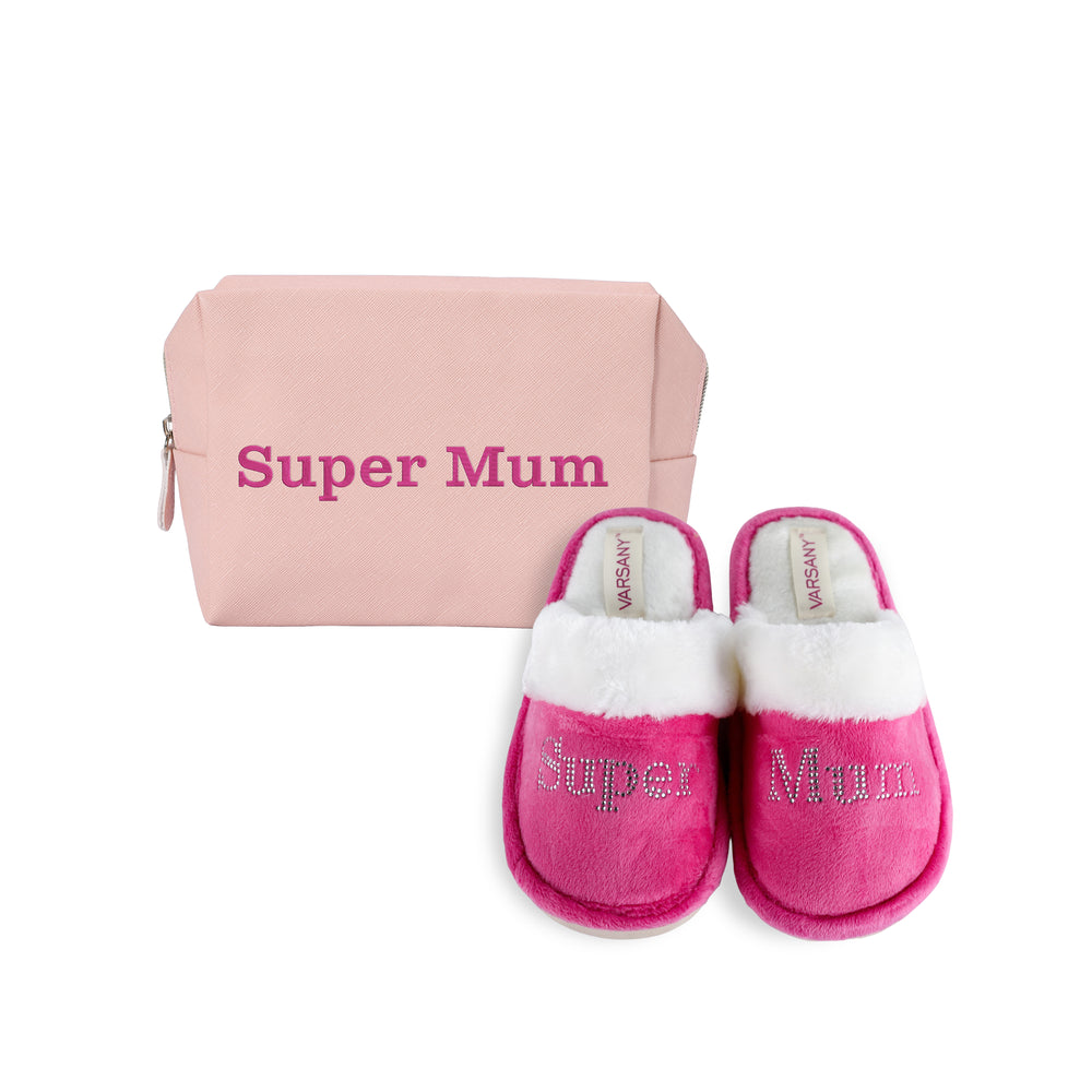 Pink Super Mum House Slippers - Varsany