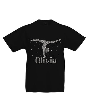 Personalised Hand Stand Diamante T-Shirt - varsanystore