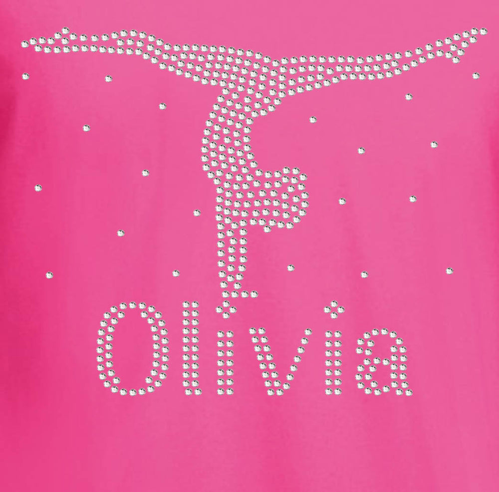 Personalised Hand Stand Diamante T-Shirt - varsanystore