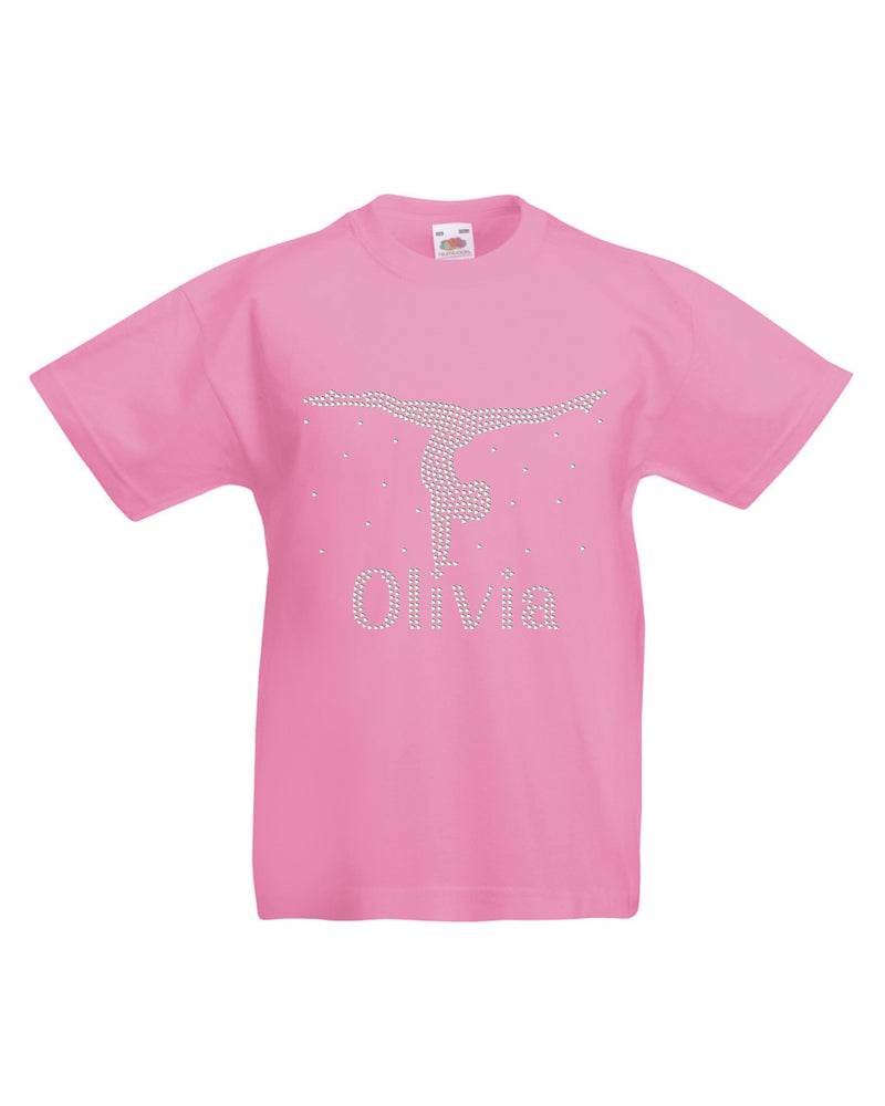 Personalised Hand Stand Diamante T-Shirt - varsanystore