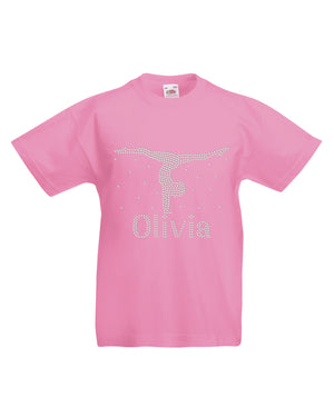 Personalised Hand Stand Diamante T-Shirt - varsanystore