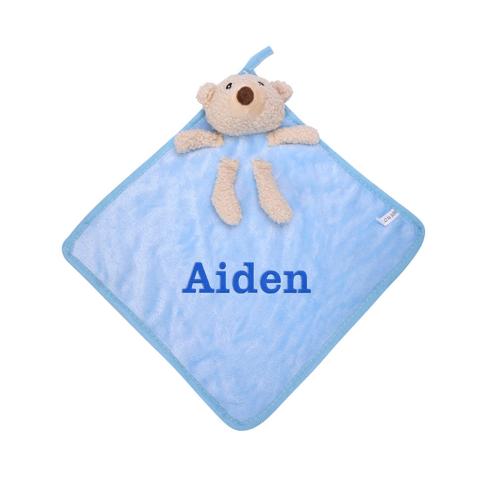 Varsany Personalised Baby Boys & Girls Comforter - Newborn Baby Cuddle Teddy - Baby Shower, Christening Gift - Soft Fabric Baby Toys 0-6 Months - Varsany