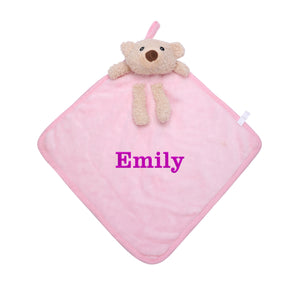 Varsany Personalised Baby Boys & Girls Comforter - Newborn Baby Cuddle Teddy - Baby Shower, Christening Gift - Soft Fabric Baby Toys 0-6 Months - Varsany