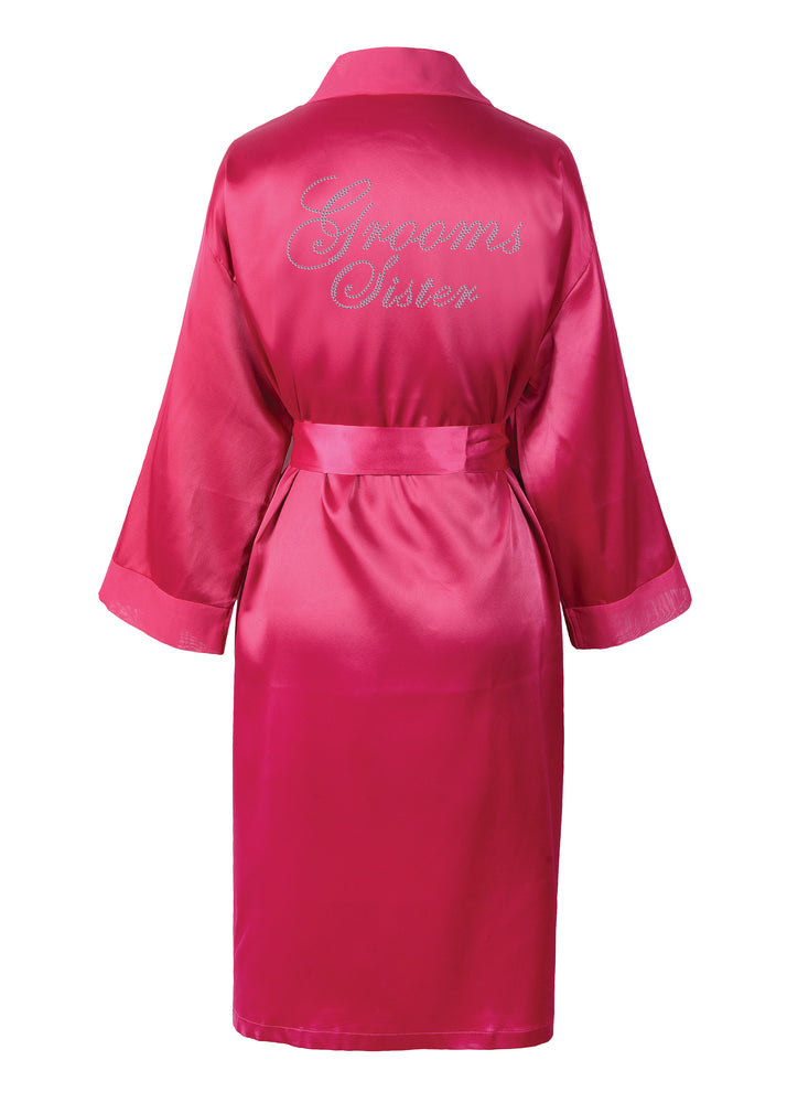 Grooms Sister Satin Dressing Gown / Bathrobe - varsanystore