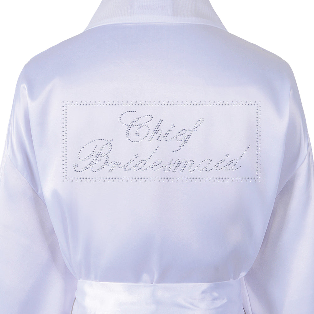 Chief Bridesmaid Satin Dressing Gown / Bathrobe - varsanystore