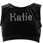 Personalised Girls Black Crop Top - varsanystore